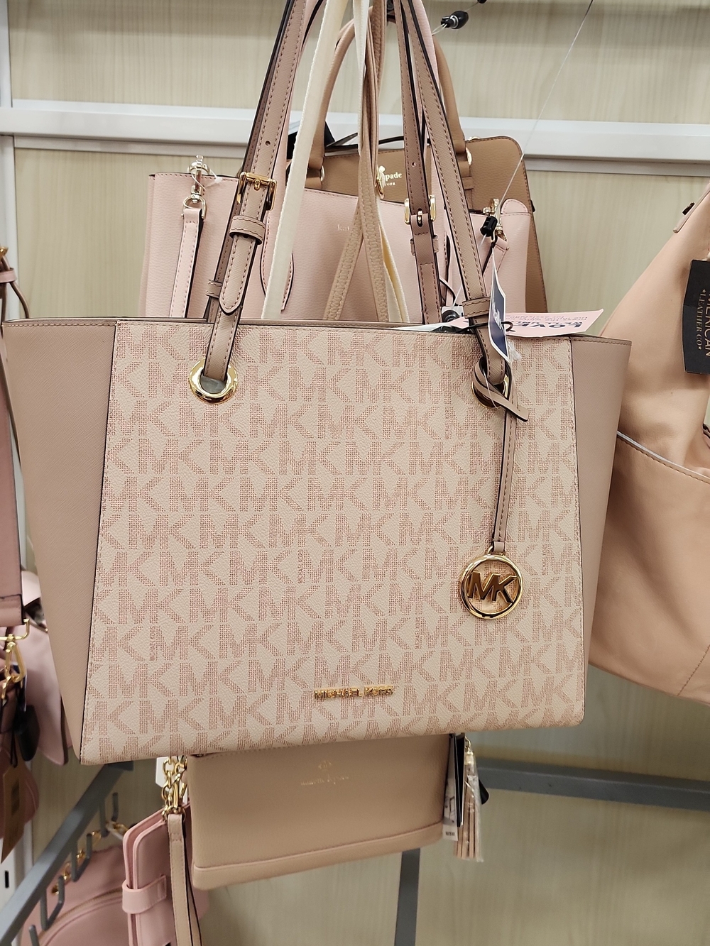 Michael Kors Blush Logo Tote with Gold Accent